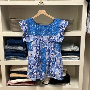 Mi Golondrina Soledad Top - Blue Floral